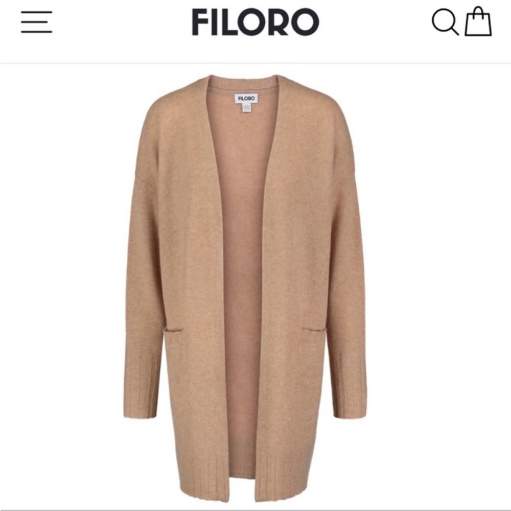 FILORO 100% Cashmere Open Cardigan